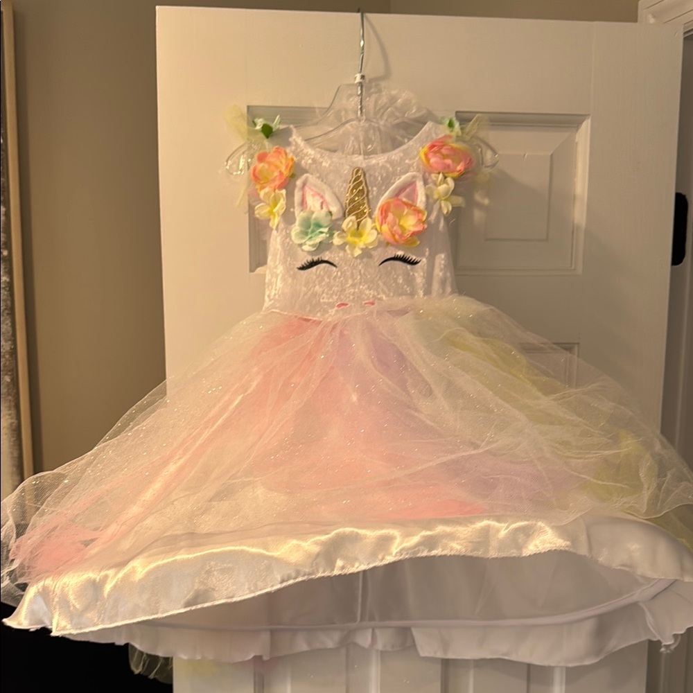 Whimsical Pink and White dress up Costume with Tulle Skirt